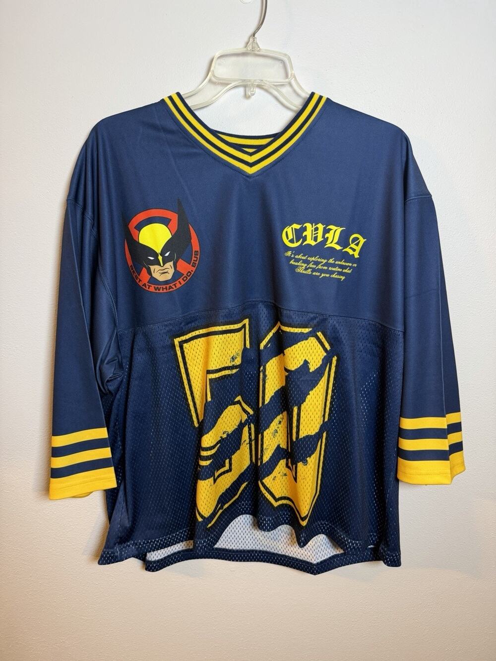 (X) Marvel / X-Men CVLA Collab Wolverine Mesh Football Jersey/Hockey